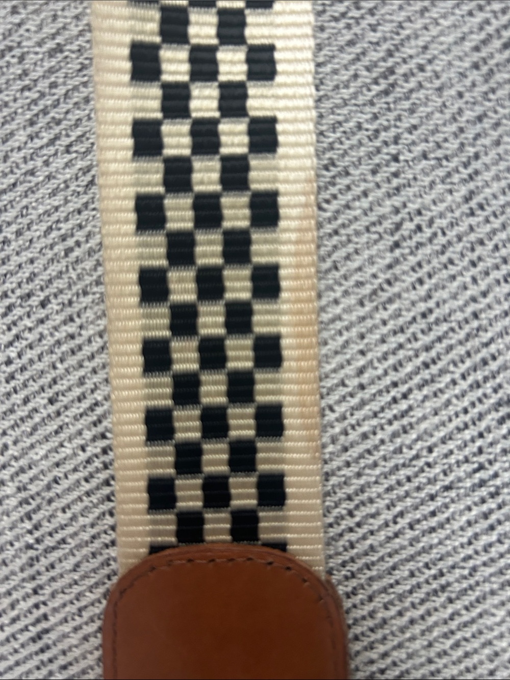 Clare V Cream and Black Checkered Bag Strap - Picture 4 of 6